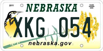 NE license plate XKG054