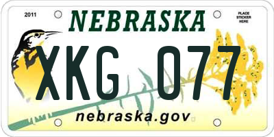 NE license plate XKG077