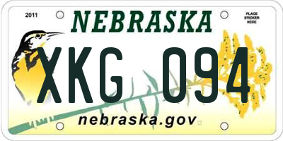 NE license plate XKG094