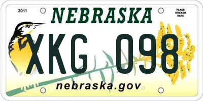 NE license plate XKG098