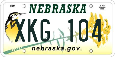 NE license plate XKG104