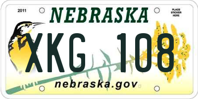 NE license plate XKG108