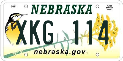 NE license plate XKG114