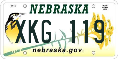 NE license plate XKG119