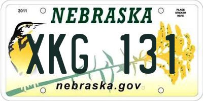 NE license plate XKG131