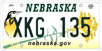 NE license plate XKG135