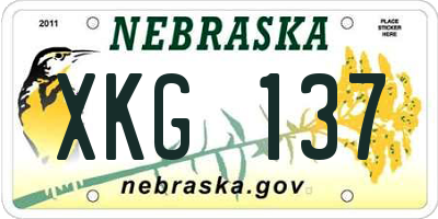 NE license plate XKG137