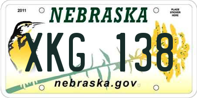 NE license plate XKG138