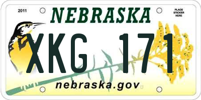 NE license plate XKG171