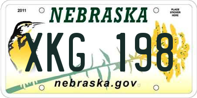 NE license plate XKG198