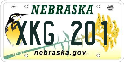 NE license plate XKG201
