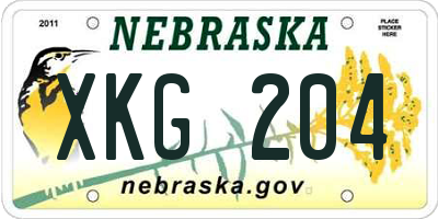 NE license plate XKG204