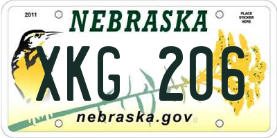 NE license plate XKG206