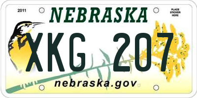 NE license plate XKG207