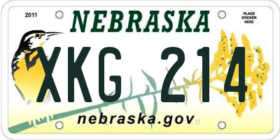 NE license plate XKG214