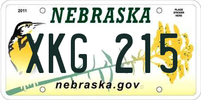 NE license plate XKG215