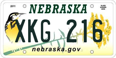 NE license plate XKG216