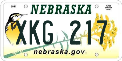 NE license plate XKG217