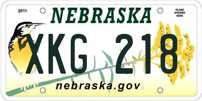NE license plate XKG218