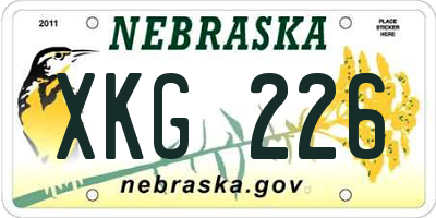 NE license plate XKG226