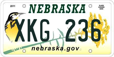 NE license plate XKG236