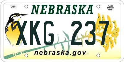 NE license plate XKG237