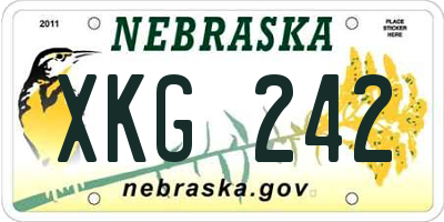 NE license plate XKG242