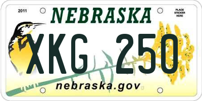 NE license plate XKG250