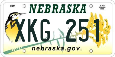 NE license plate XKG251