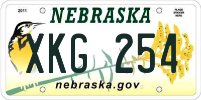 NE license plate XKG254