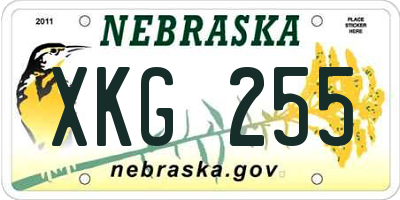 NE license plate XKG255