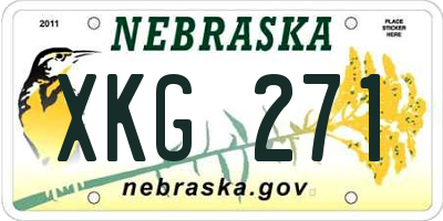 NE license plate XKG271