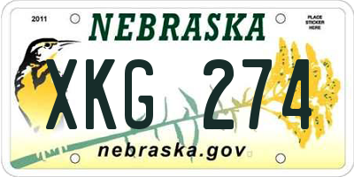 NE license plate XKG274