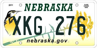 NE license plate XKG276