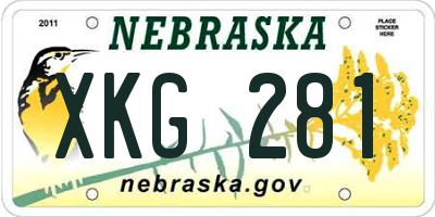 NE license plate XKG281
