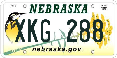 NE license plate XKG288