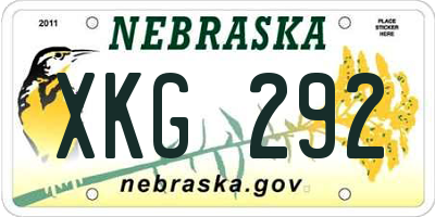 NE license plate XKG292