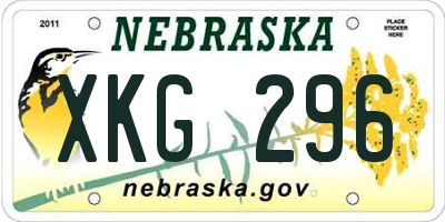 NE license plate XKG296