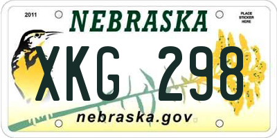 NE license plate XKG298
