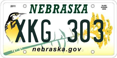 NE license plate XKG303