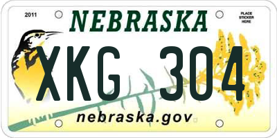 NE license plate XKG304