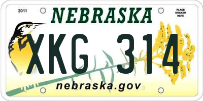 NE license plate XKG314