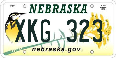 NE license plate XKG323