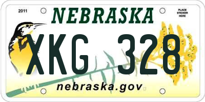 NE license plate XKG328