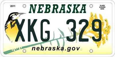 NE license plate XKG329