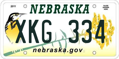 NE license plate XKG334