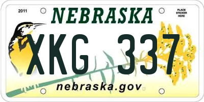 NE license plate XKG337