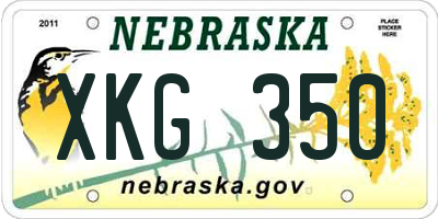 NE license plate XKG350