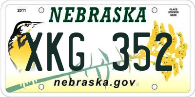 NE license plate XKG352