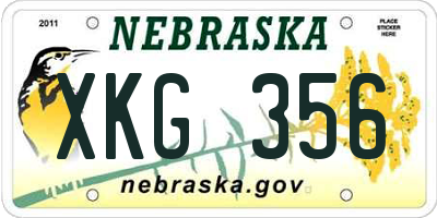 NE license plate XKG356